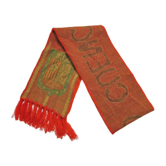Deportivo Cuenca Scarf Wrap Soccer Futbol Red Black Yellow - Picture 5 of 5